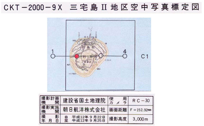 Index map of aerial photo of Niijima Island