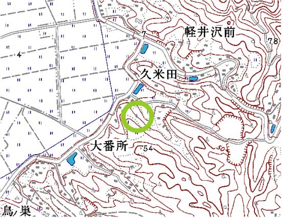 久米田地区周辺の地形図