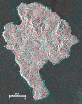 衛星レーダ画像 バンカル島
