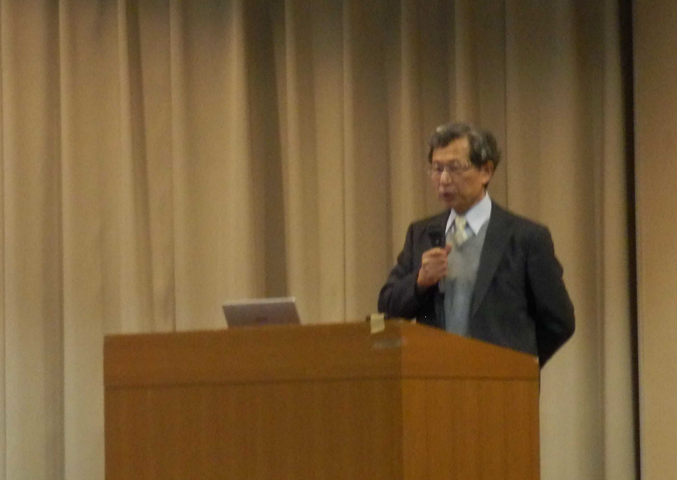 写真：北海道教育大・氷見山教授の講演
