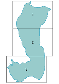 小川原湖の湖沼画像データ作成区域を示した図
