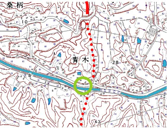 道路亀裂箇所周辺の地図