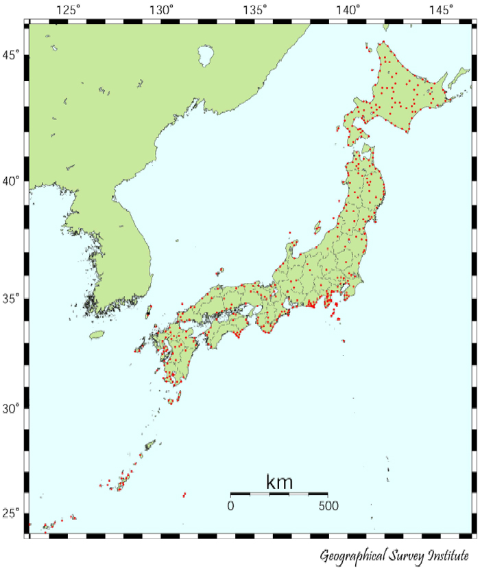 電子基準点（二等水準）配置図