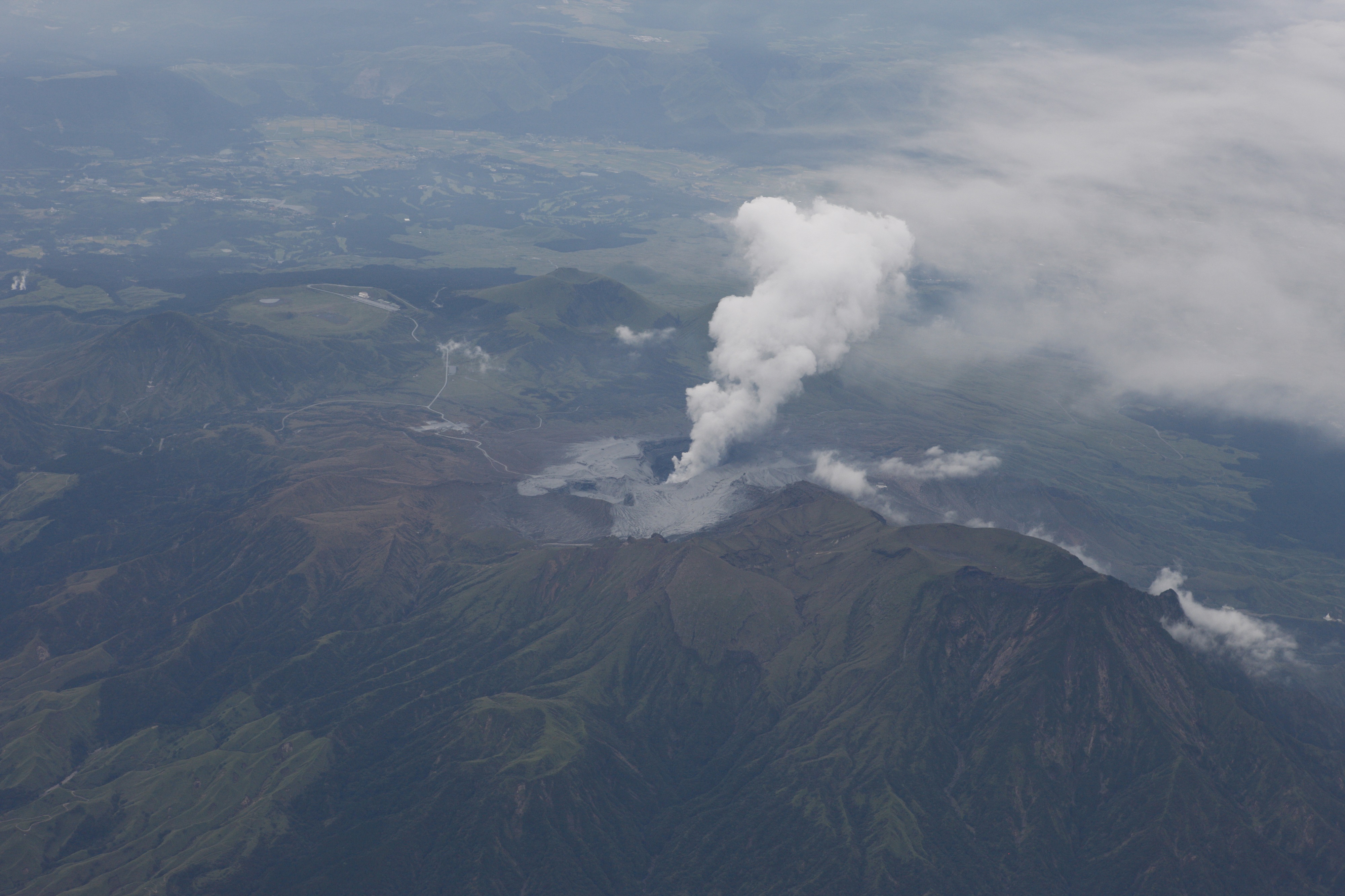 阿蘇山の空中写真