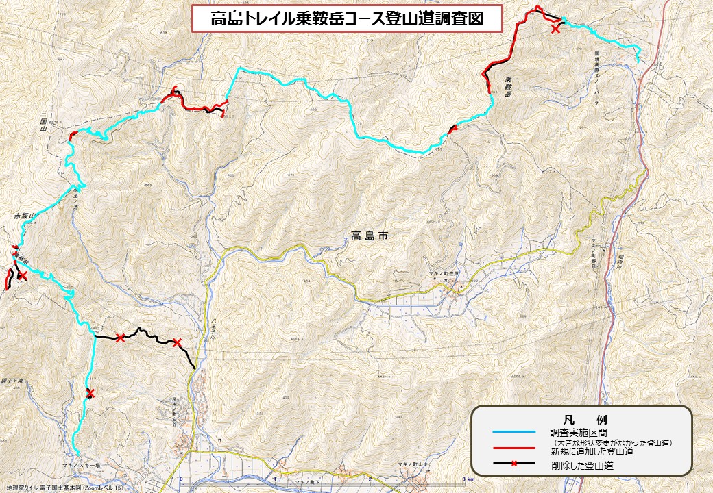 乗鞍岳コース登山道調査図