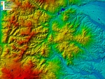 栗駒山北部のデジタル標高地形図