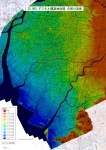 矢部川流域のデジタル標高地形図