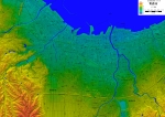 青森市のデジタル標高地形図