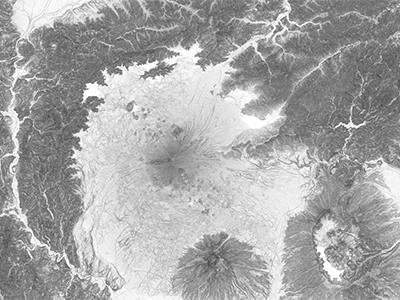 富士山周辺の傾斜量図の画像