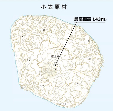 今回刊行予定の西之島の地形図の画像