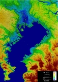 東京湾のデジタル標高地形図