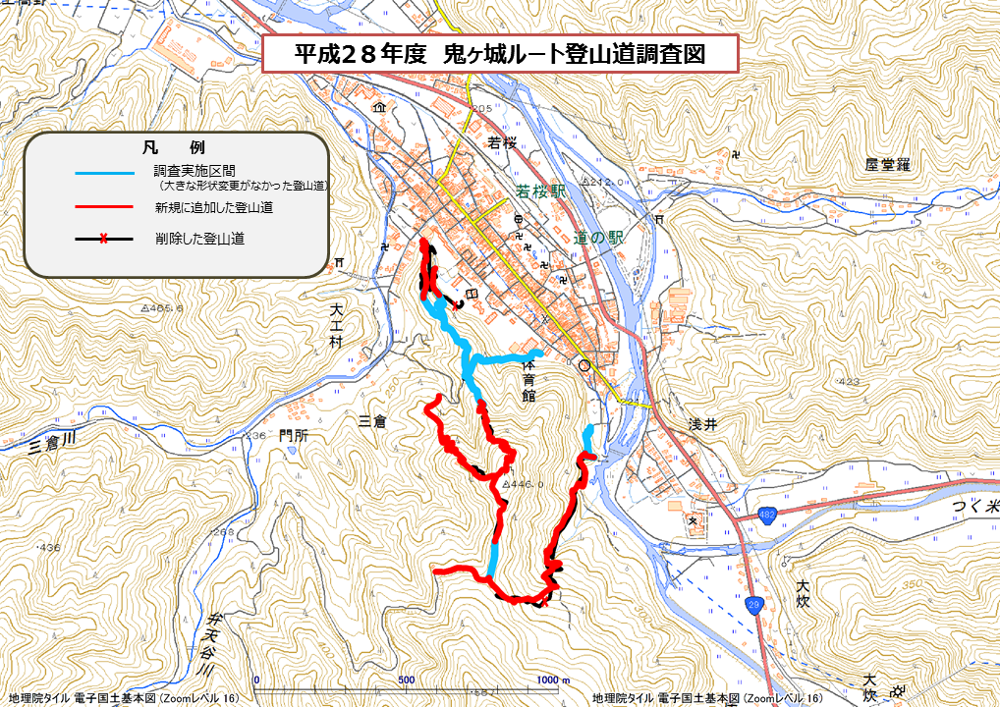鬼ヶ城ルート登山道調査図
