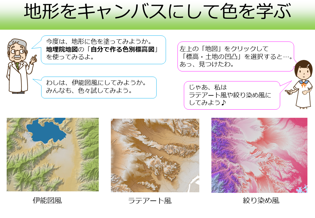 地形を色で塗る