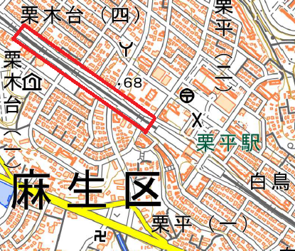 川崎市麻生区付近の地理院地図