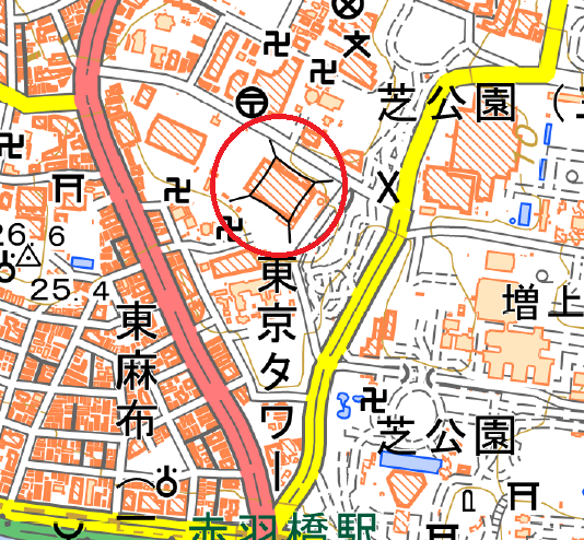 東京都港区付近の地理院地図