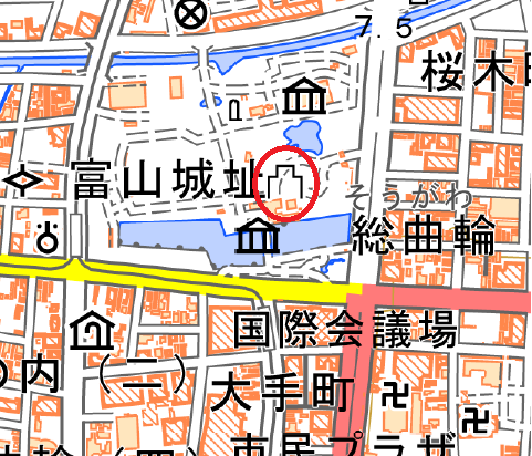 富山県富山市付近の地理院地図