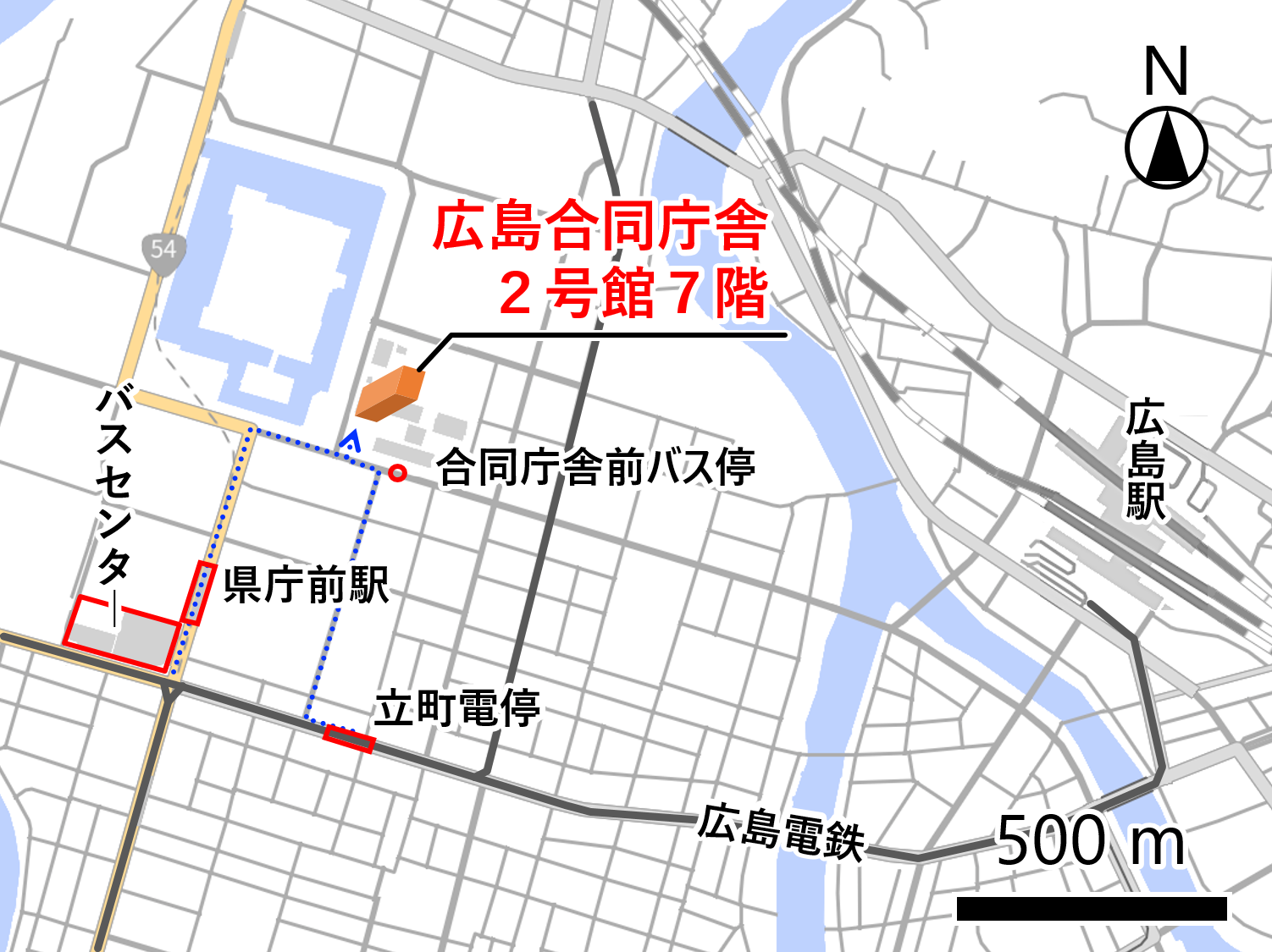 中国地測へのアクセス図