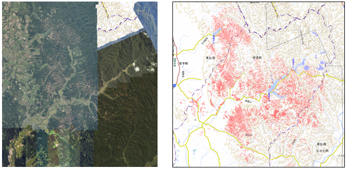 北海道胆振東部地震において撮影した空中写真と空中写真から判読した斜面崩壊・堆積分布図