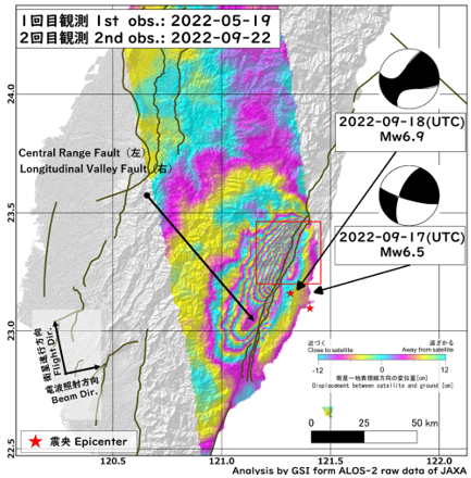 令和4年9月に発生した台湾の地震に伴うSAR干渉解析結果