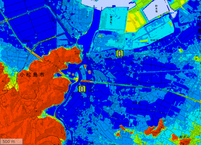 地理院地図の画面