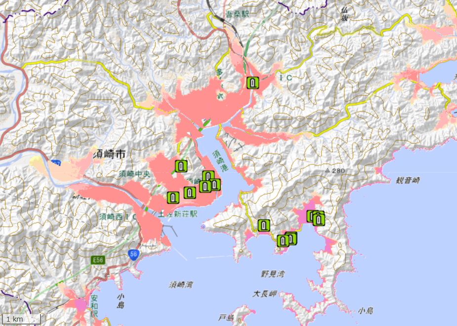 地理院地図の画面