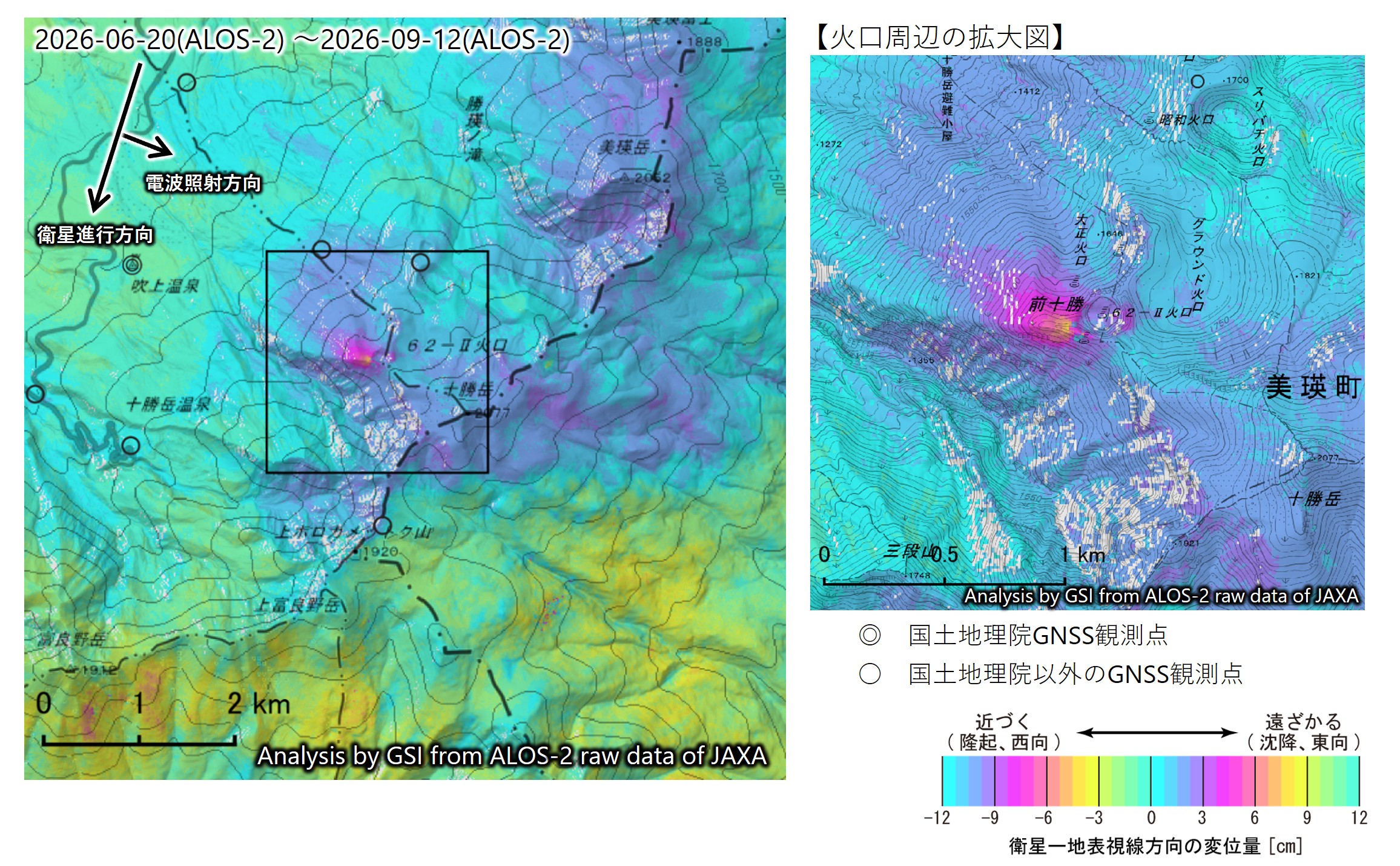 Fig.1 SAR interferograms (1st: 2026-06-20, 2nd: 2026-09-12)