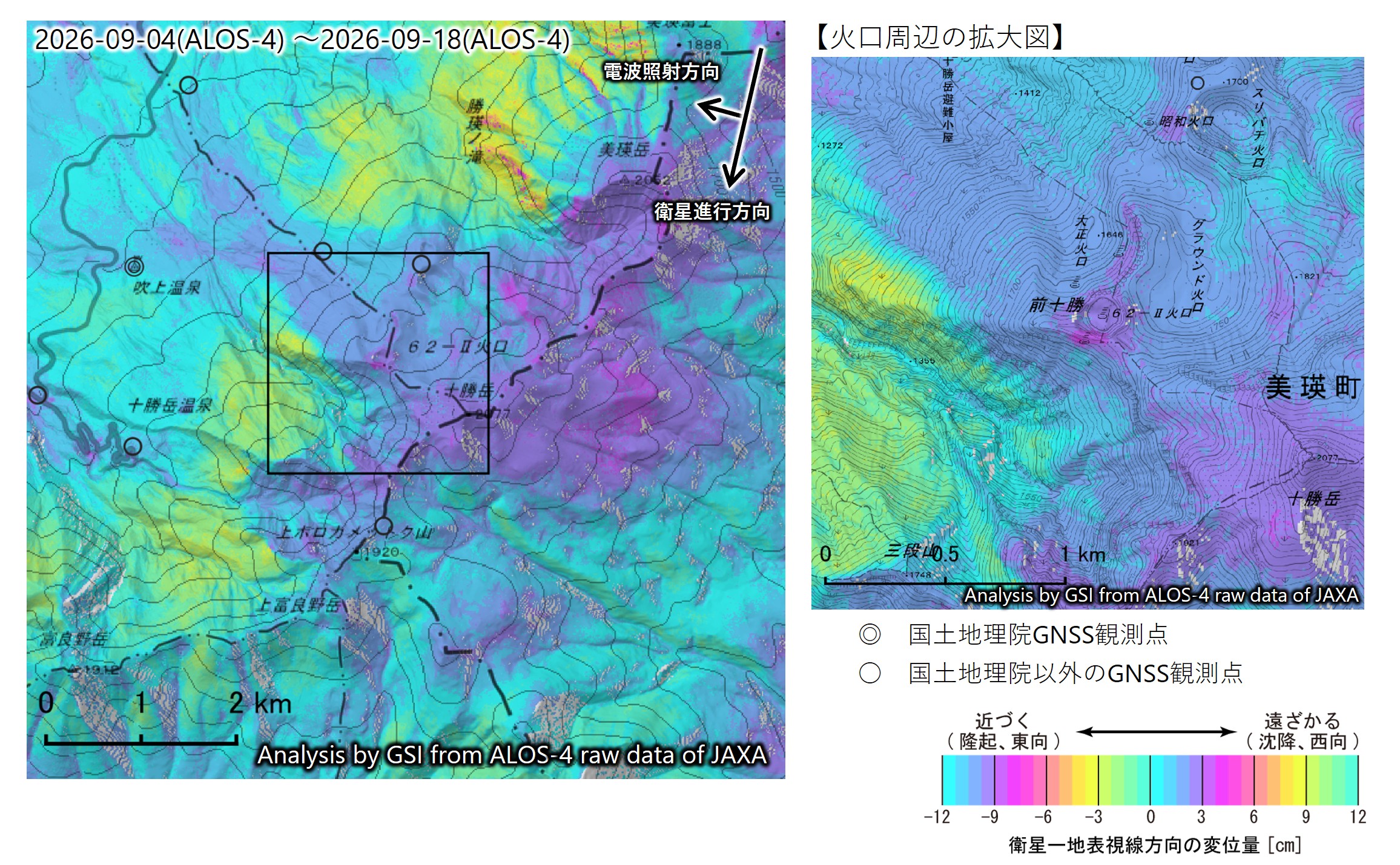 Fig.3 SAR interferograms (1st: 2026-09-04, 2nd: 2026-09-18)
